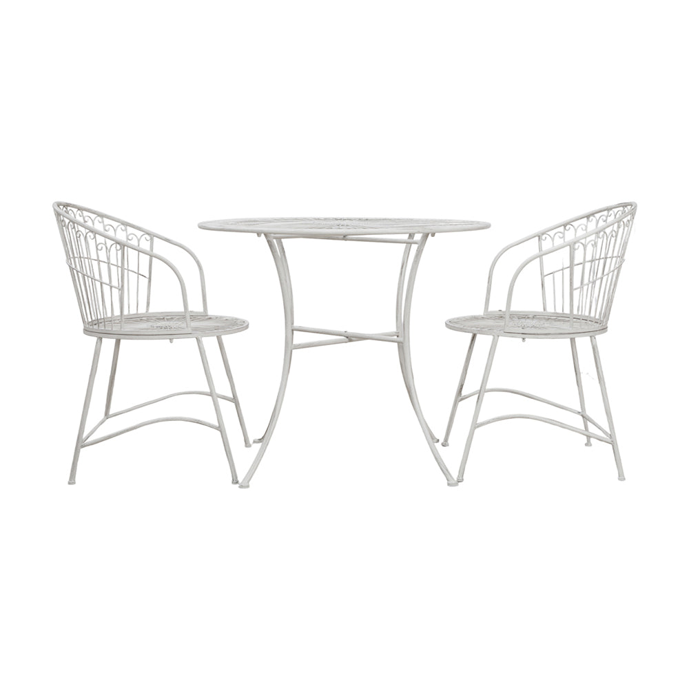 Product photograph of Gallery Interiors Scaro Outdoor 2 Seater Bistro Set In Vanilla from Olivia's