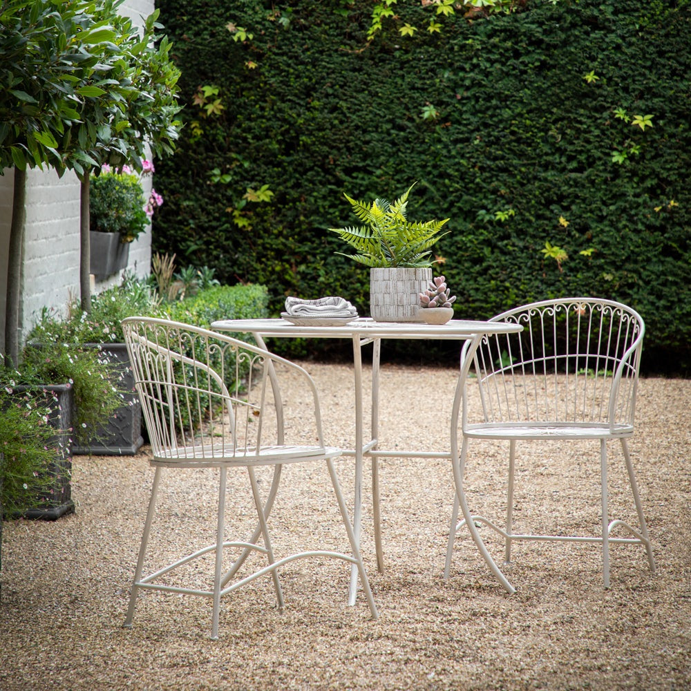 Product photograph of Gallery Interiors Scaro Outdoor 2 Seater Bistro Set In Noir from Olivia's.