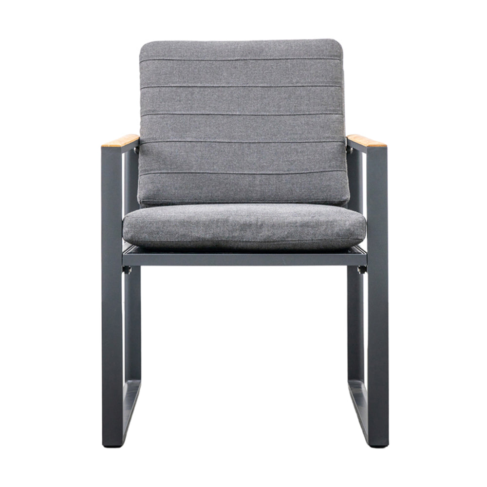 Product photograph of Gallery Interiors Set Of 2 Bolt Outdoor Dining Chairs In Charcoal from Olivia's