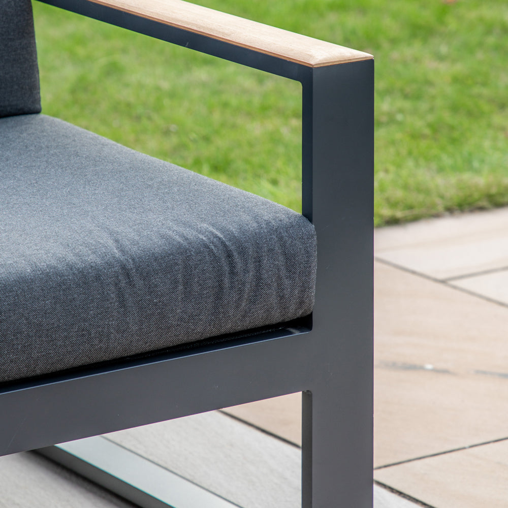 Product photograph of Gallery Interiors Set Of 2 Bolt Outdoor Dining Chairs In Charcoal from Olivia's.
