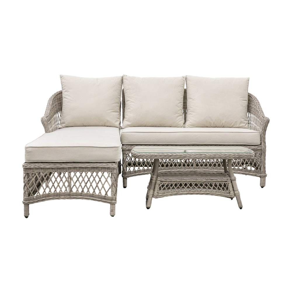 Product photograph of Gallery Interiors Fenty Outdoor Chaise Set In Stone from Olivia's