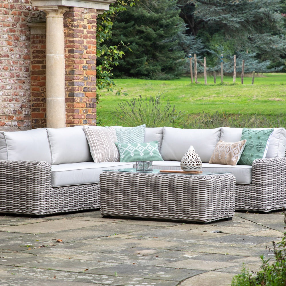 Product photograph of Gallery Interiors Reggie Outdoor Corner Lounge Set from Olivia's.