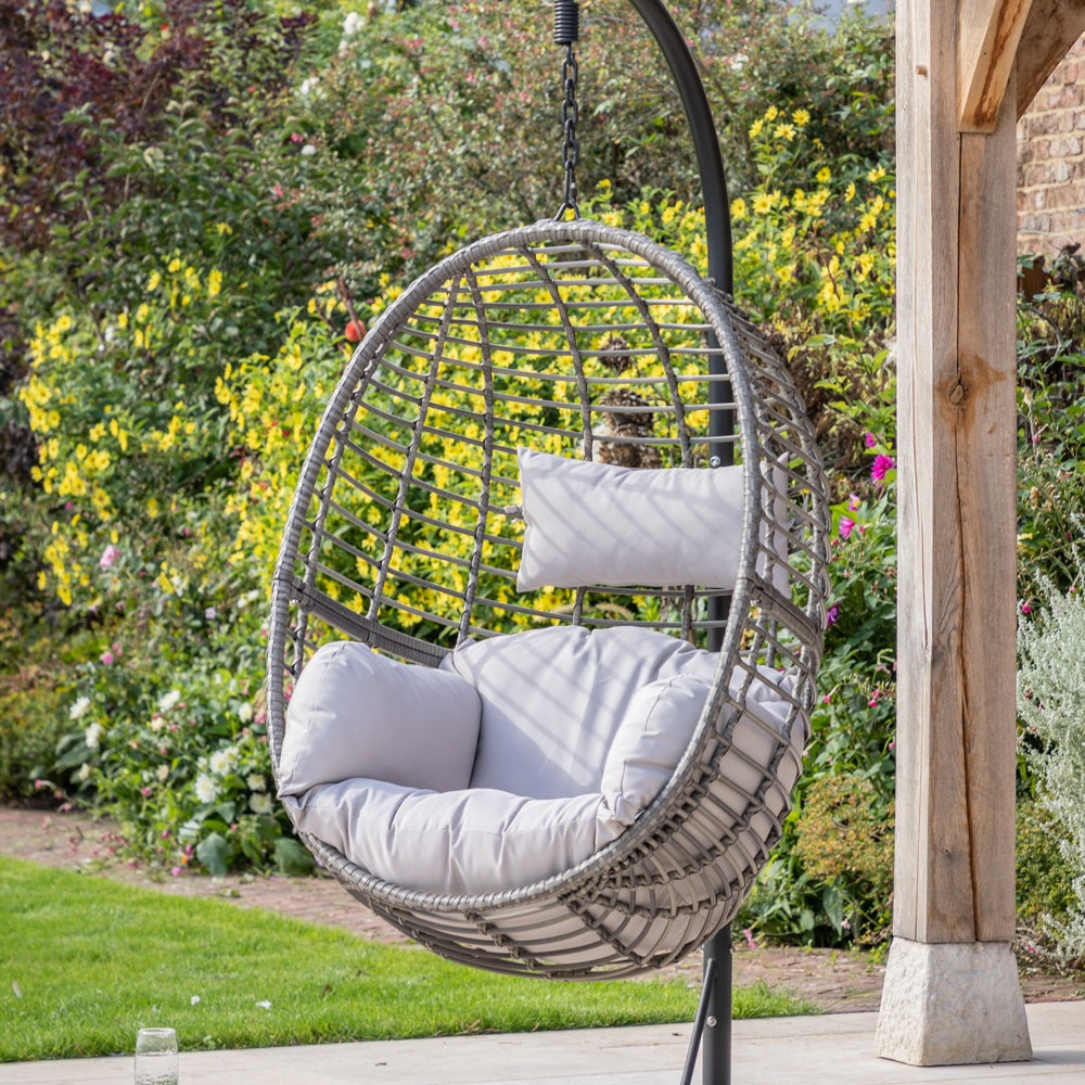 Product photograph of Gallery Interiors Ada Outdoor Hanging Chair In Natural from Olivia's.