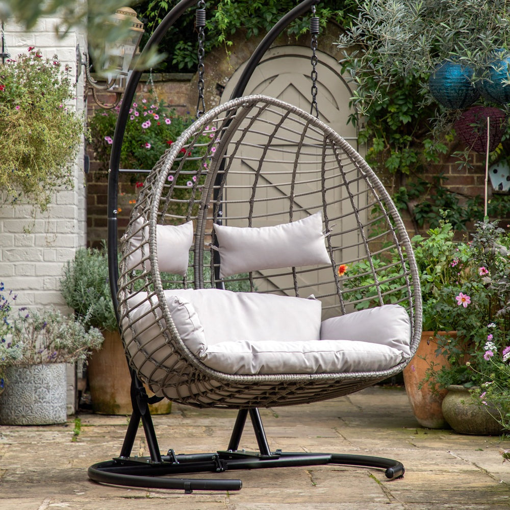 Gallery Interiors Ada Outdoor 2 Seater Hanging Chair in Natural