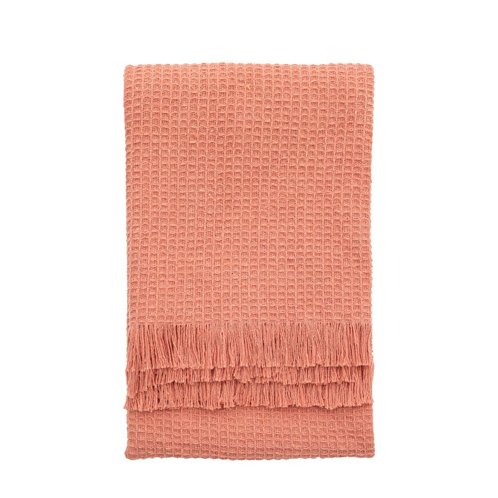 Gallery Interiors Arki Waffle Throw in Blush