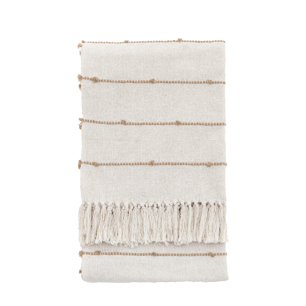 Product photograph of Gallery Interiors Gabby Woven Bobble Throw In Natural from Olivia's