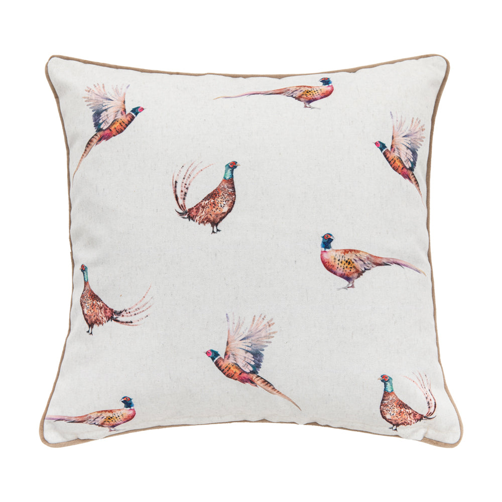 Gallery Interiors Watercolour Kilburn Pheasant Cushion Cover