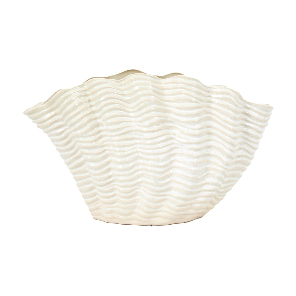 Product photograph of Gallery Interiors Sham Vase In Reactive White Small from Olivia's.