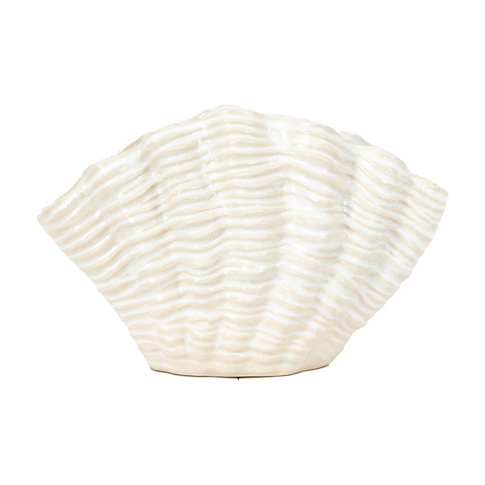 Product photograph of Gallery Interiors Sham Vase In Reactive White Small from Olivia's