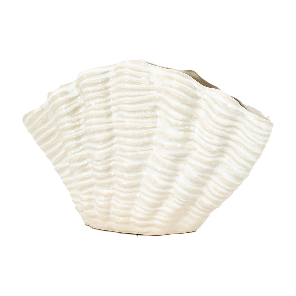 Product photograph of Gallery Interiors Sham Vase In Reactive White Small from Olivia's.