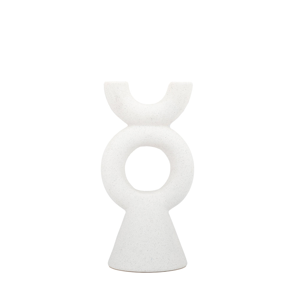 Product photograph of Gallery Interiors Kudos Candlestick In White from Olivia's