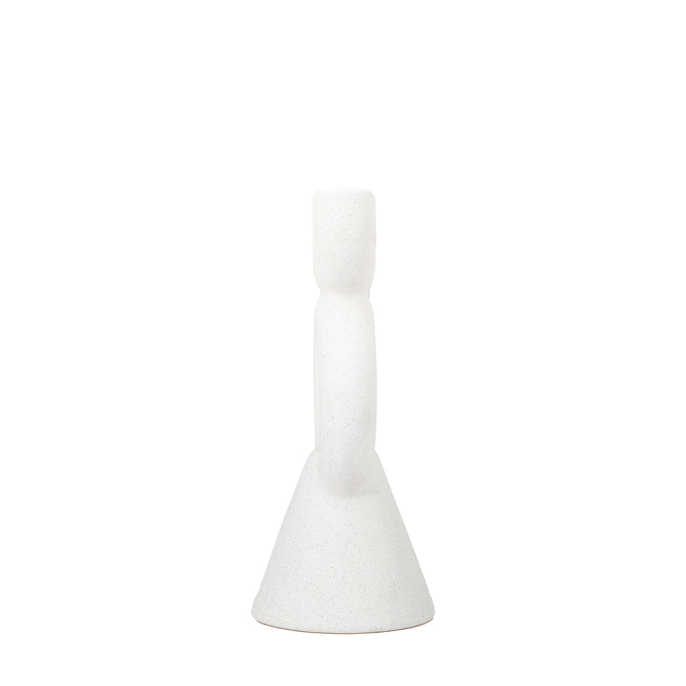 Product photograph of Gallery Interiors Kudos Candlestick In White from Olivia's.