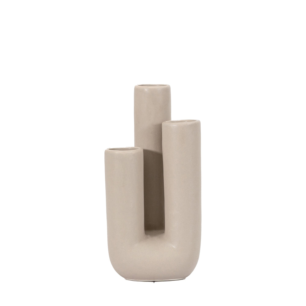 Gallery Interiors Freya 3 Stem Vase In Pebble Small