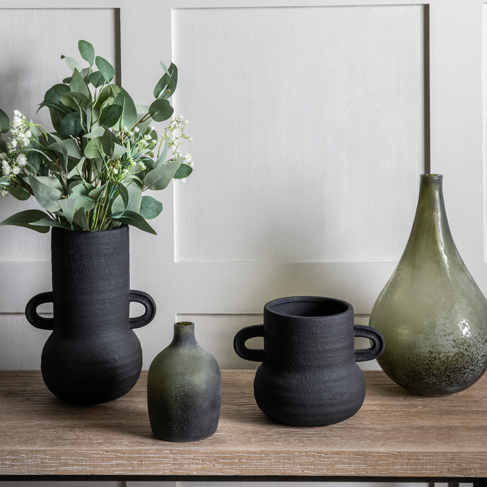 Product photograph of Gallery Interiors Gorka Vase In Black Large from Olivia's.