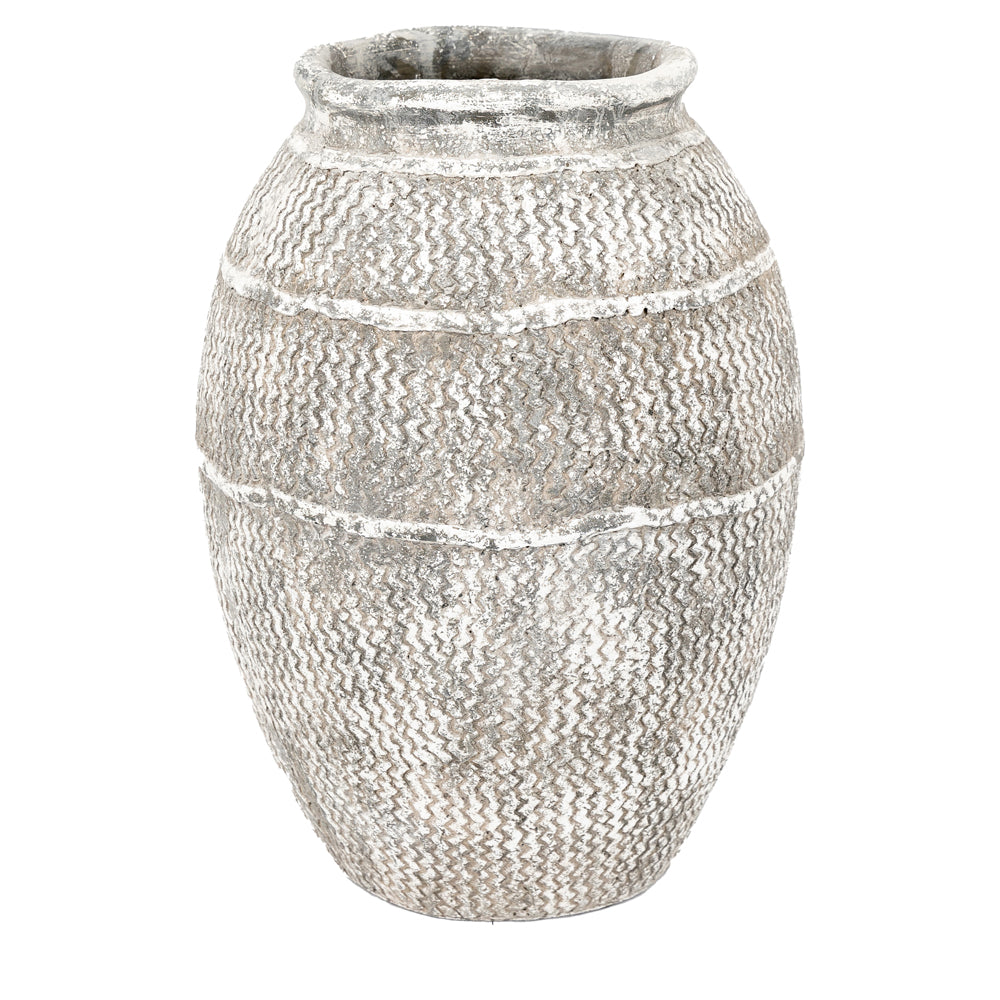 Product photograph of Gallery Interiors Zendya Vase In Antique Grey Small from Olivia's.