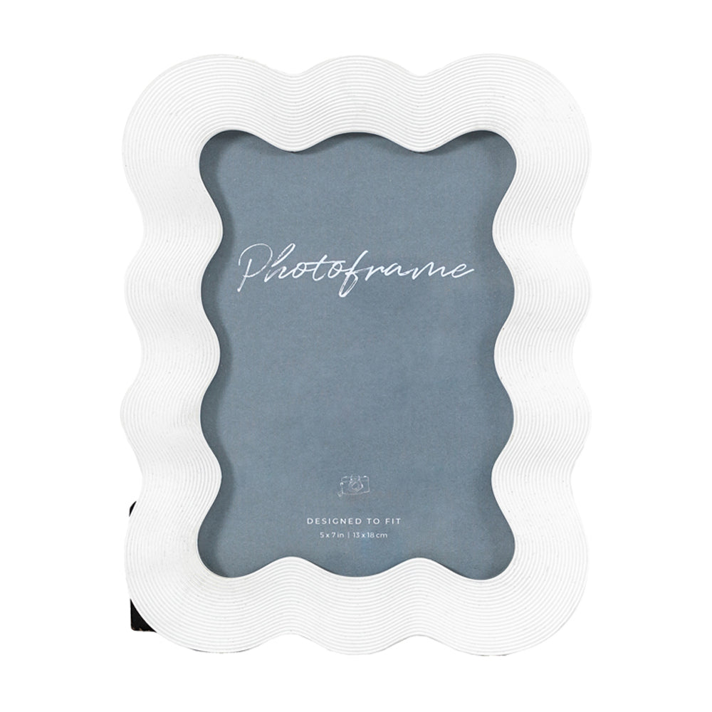 Product photograph of Gallery Interiors Curvy Photo Frame In White 4x6 Inch from Olivia's.
