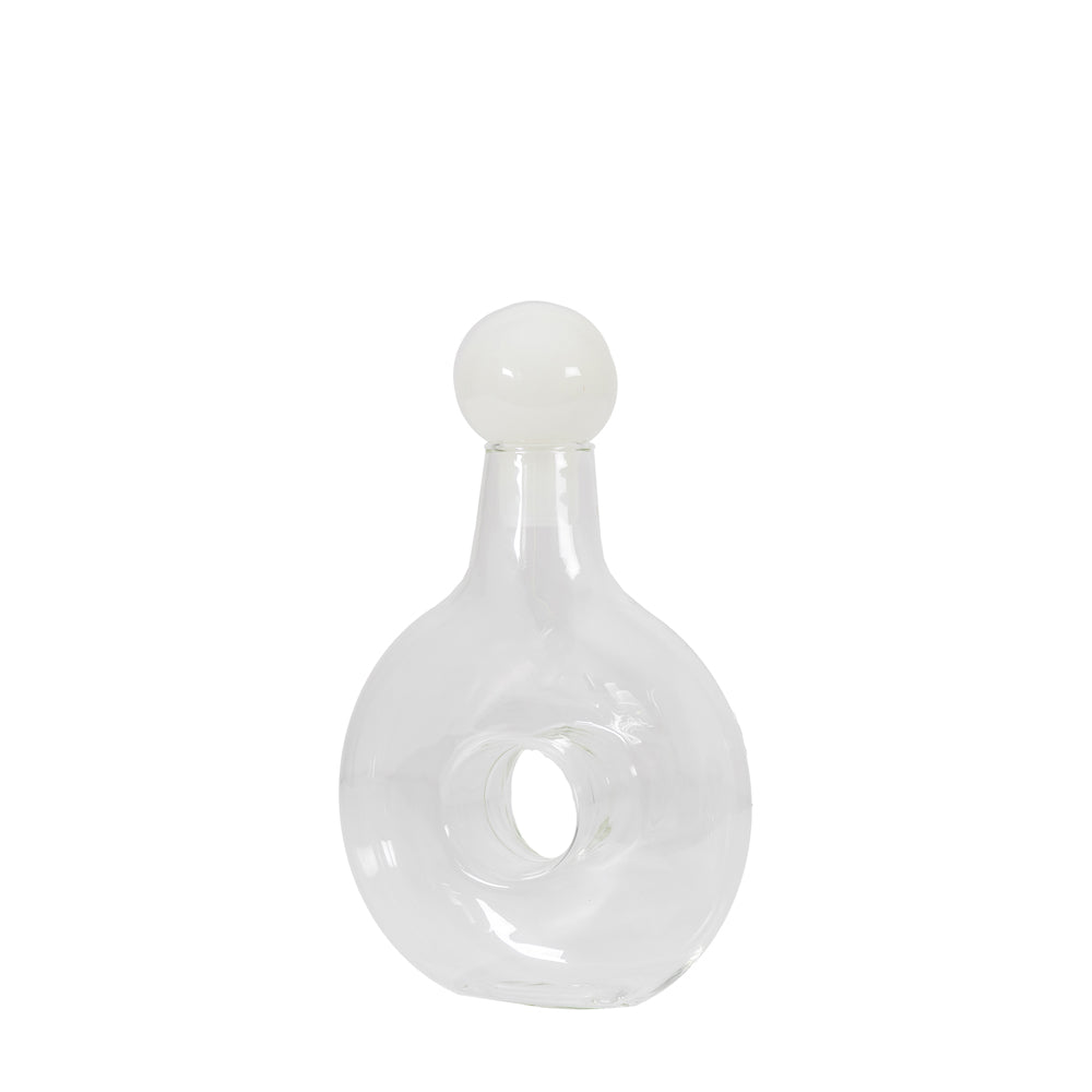Product photograph of Gallery Interiors Jango Bottle With Stopper In White from Olivia's.