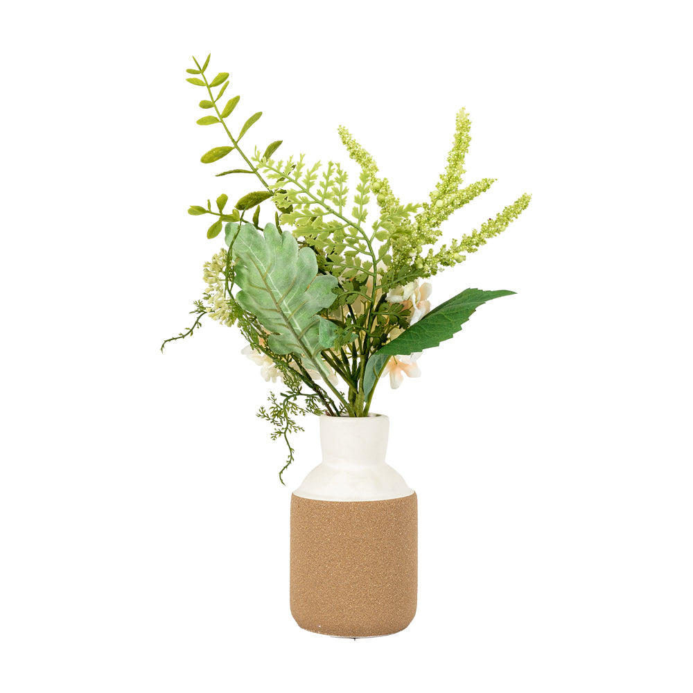 Product photograph of Gallery Interiors Vase With Faux Hydrangea Arrangemnt In White from Olivia's.