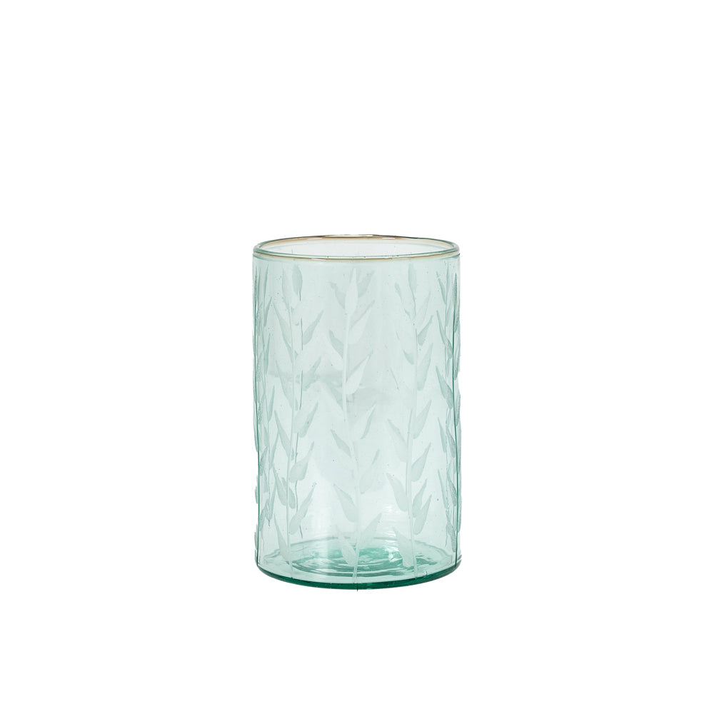 Product photograph of Gallery Interiors Lorlei Recycled Vase In Green Medium from Olivia's.