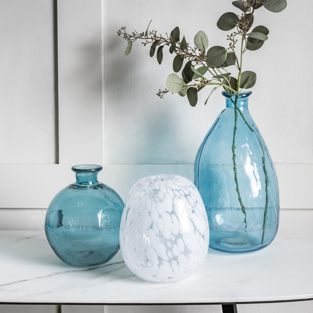 Product photograph of Gallery Interiors Wobble Vase In Ocean Blue Small from Olivia's.