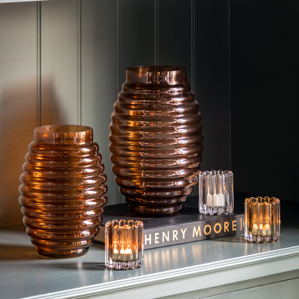 Product photograph of Gallery Interiors Narla Vase In Mocha Large from Olivia's.