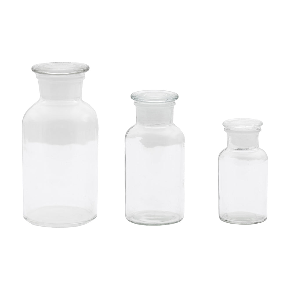 Product photograph of Gallery Interiors Set Of 3 Apothecary Jars In Clear from Olivia's