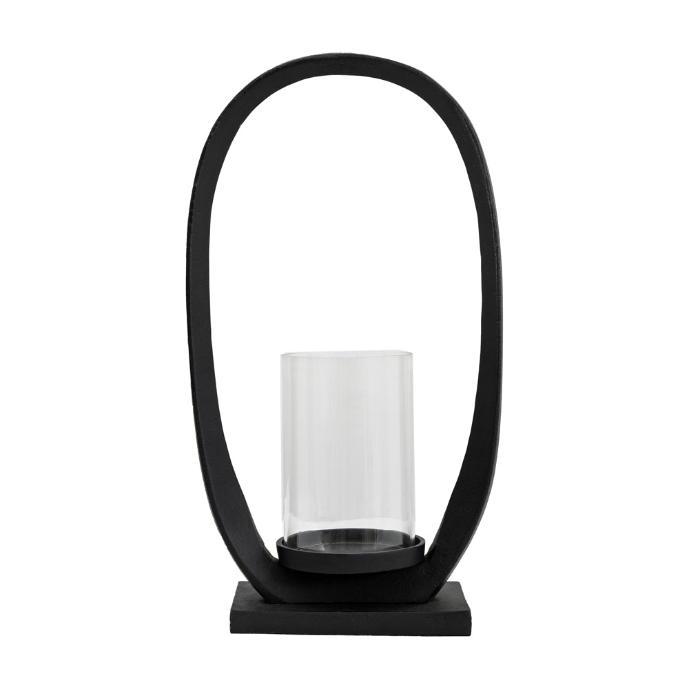 Product photograph of Gallery Interiors Cooper Lantern In Black Small from Olivia's.