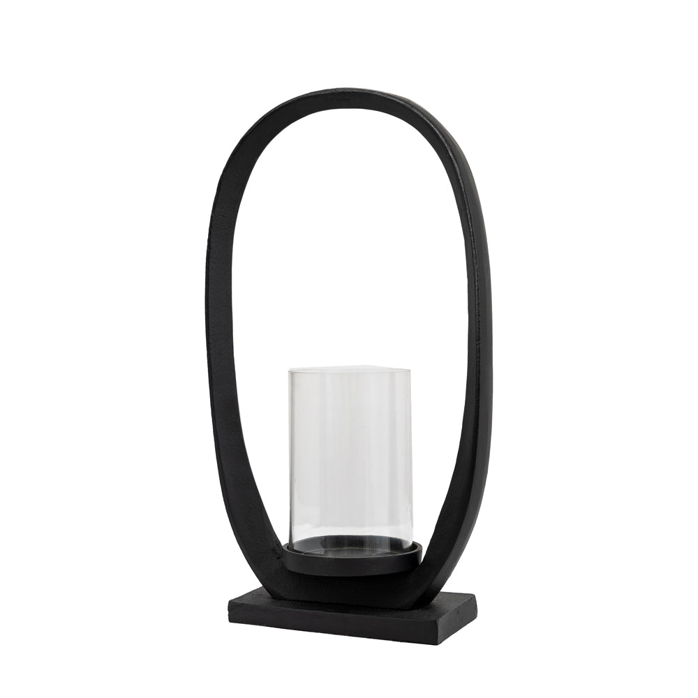 Product photograph of Gallery Interiors Cooper Lantern In Black Small from Olivia's.