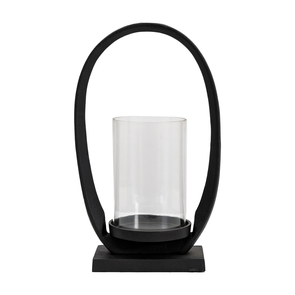Product photograph of Gallery Interiors Cooper Lantern In Black Small from Olivia's