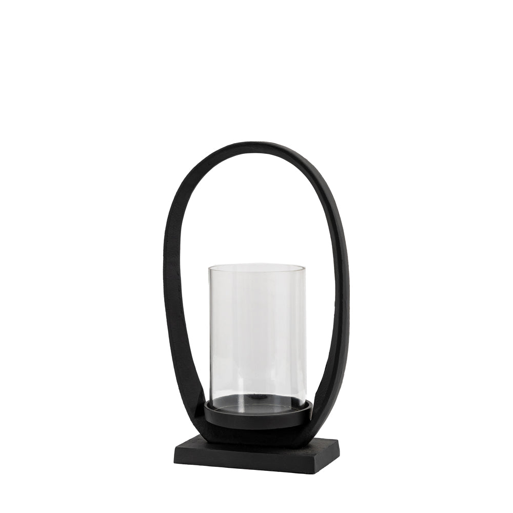 Product photograph of Gallery Interiors Cooper Lantern In Black Small from Olivia's.