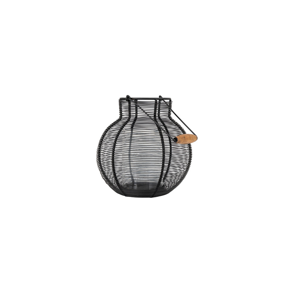 Product photograph of Gallery Interiors Hippy Lantern In Black Large from Olivia's.