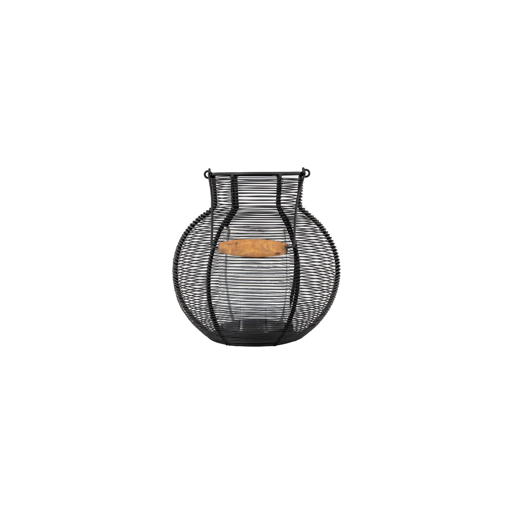 Product photograph of Gallery Interiors Hippy Lantern In Black Large from Olivia's.