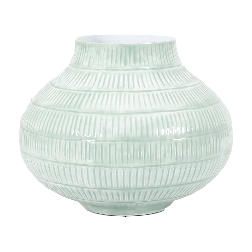 Product photograph of Gallery Interiors Emma Vase In Pale Sage Large from Olivia's.