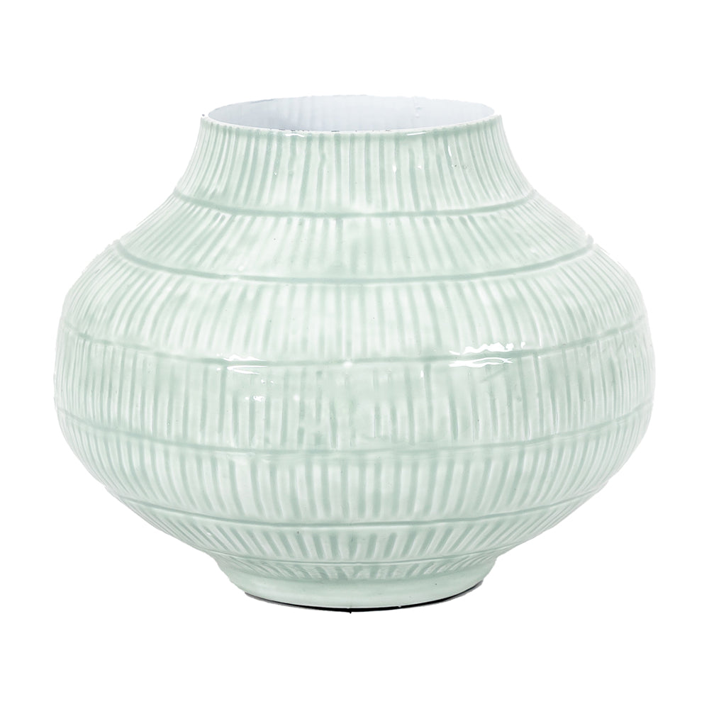 Product photograph of Gallery Interiors Emma Vase In Pale Sage Small from Olivia's