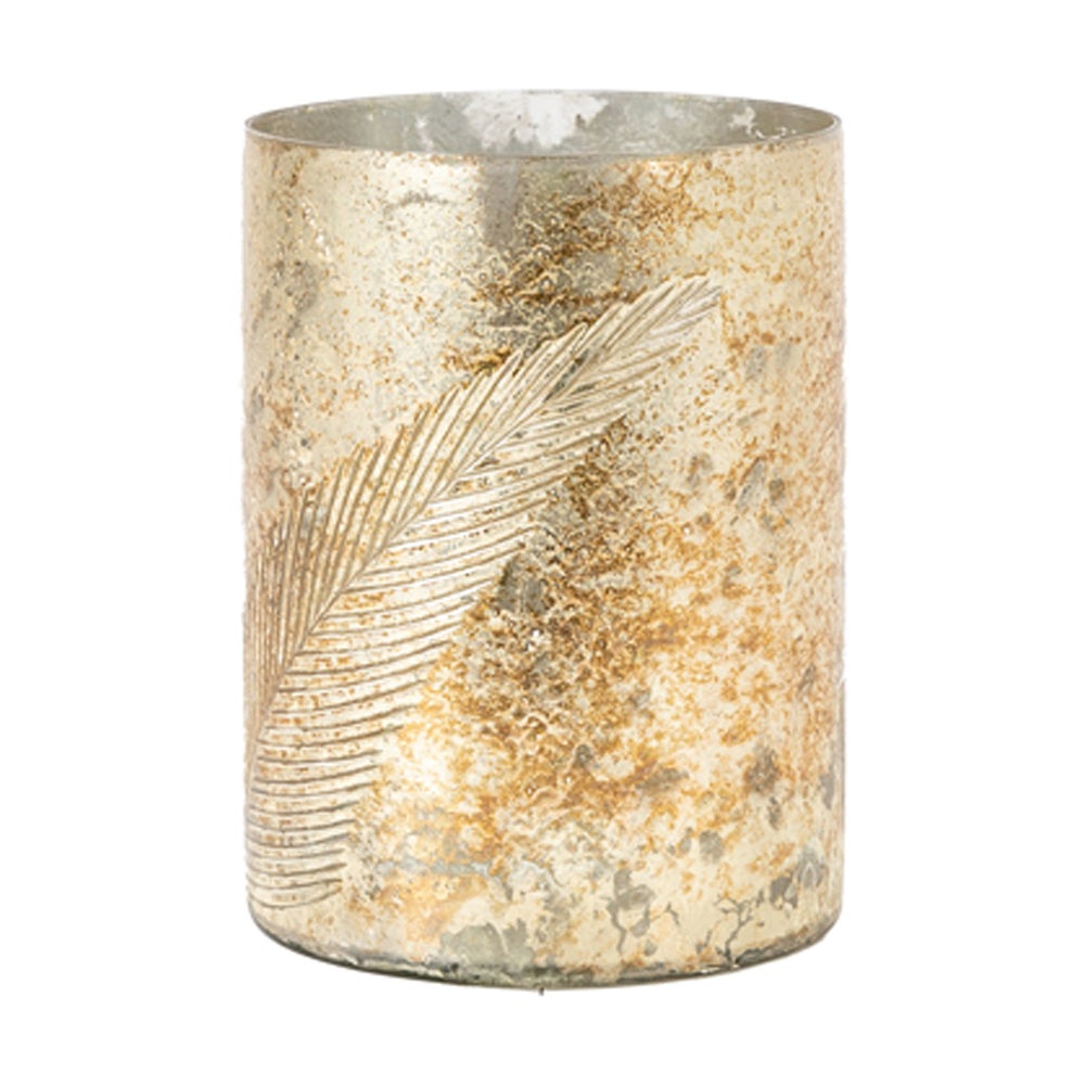 Product photograph of Gallery Interiors Flume Hurricane In Antique Gold Small from Olivia's.