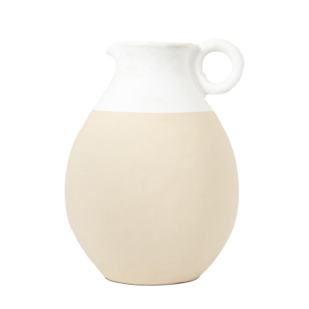 Product photograph of Gallery Interiors Timmos Pitcher Vase In Natural White Large from Olivia's.