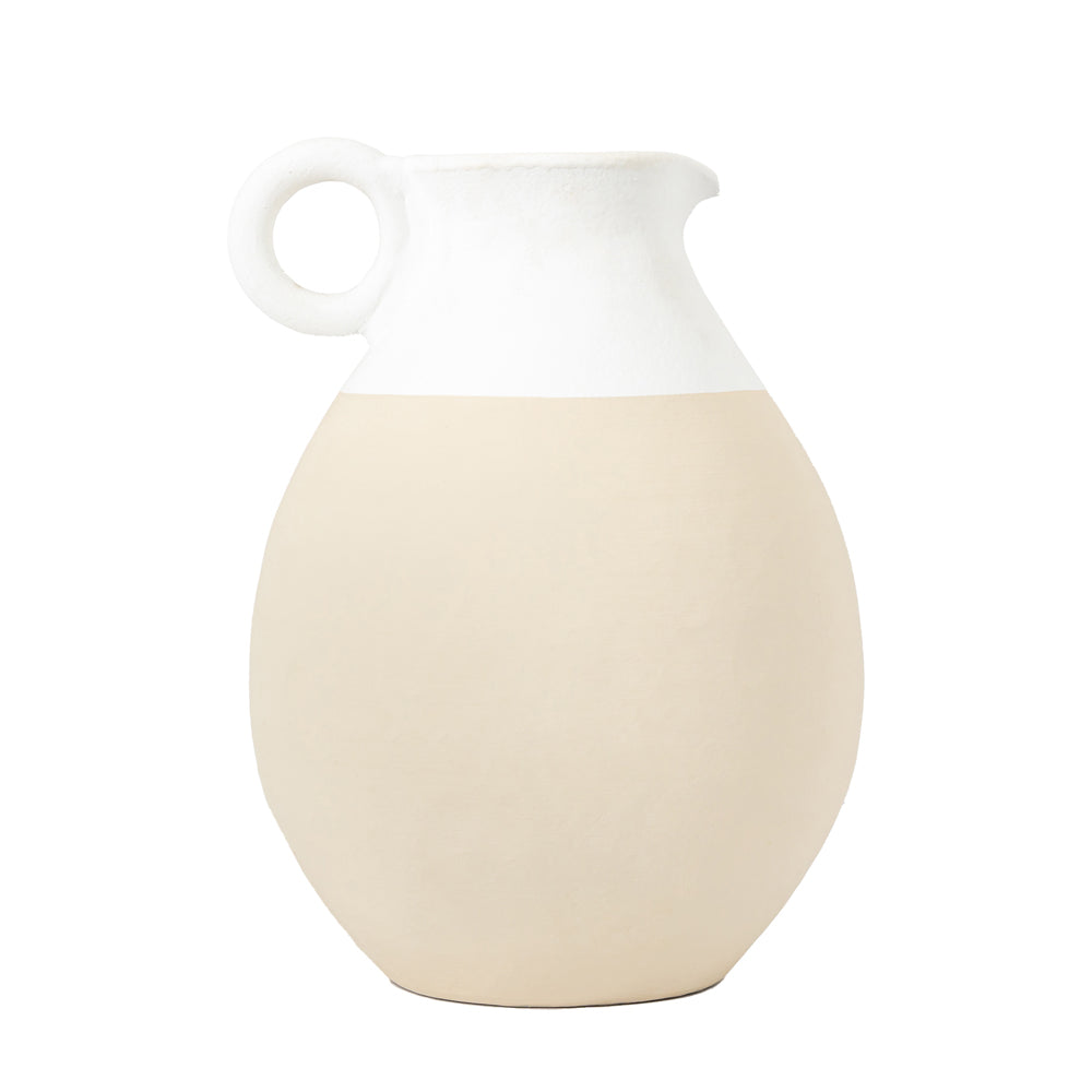 Product photograph of Gallery Interiors Timmos Pitcher Vase In Natural White Small from Olivia's.