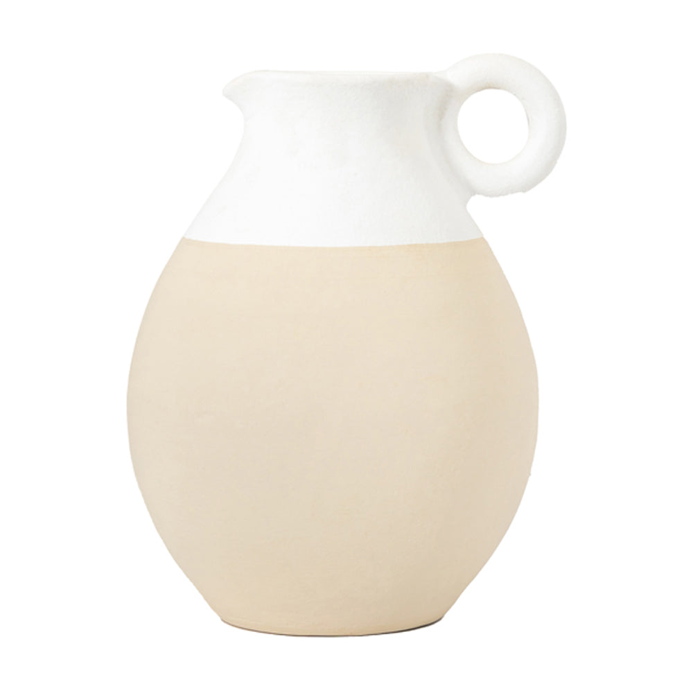 Gallery Interiors Timmos Pitcher Vase In Natural White Small