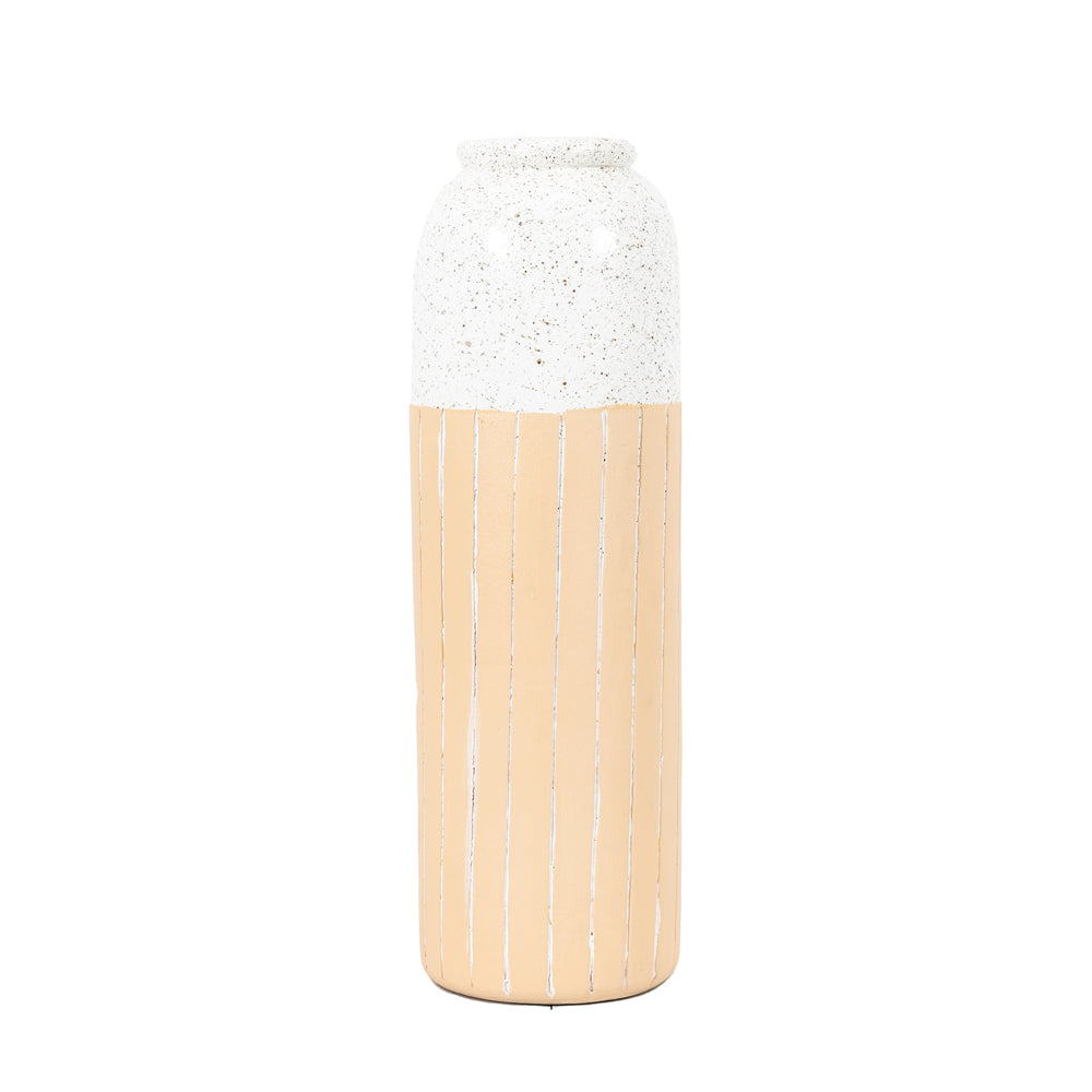 Product photograph of Gallery Interiors Plato Vase In White Natural Large from Olivia's