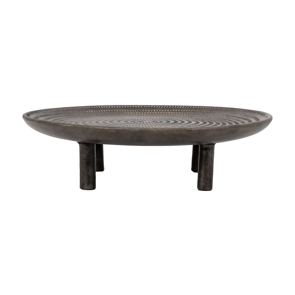 Product photograph of Gallery Interiors Arca Footed Tray In Old Black from Olivia's
