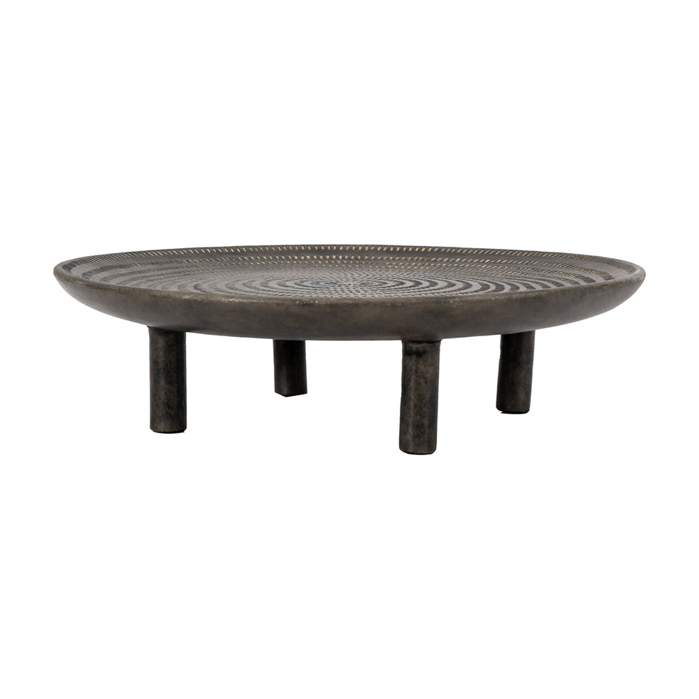 Product photograph of Gallery Interiors Arca Footed Tray In Old Black from Olivia's.