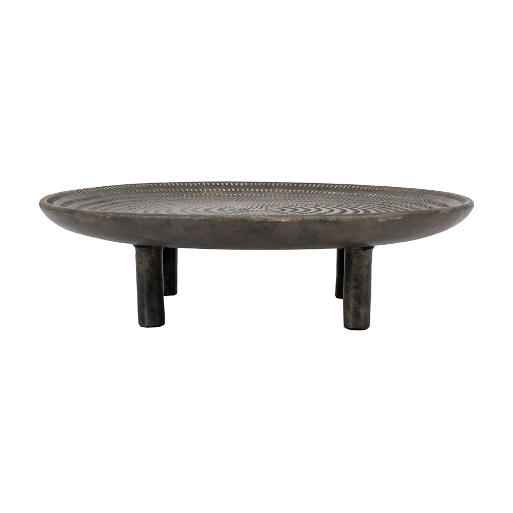 Product photograph of Gallery Interiors Arca Footed Tray In Old Black from Olivia's.