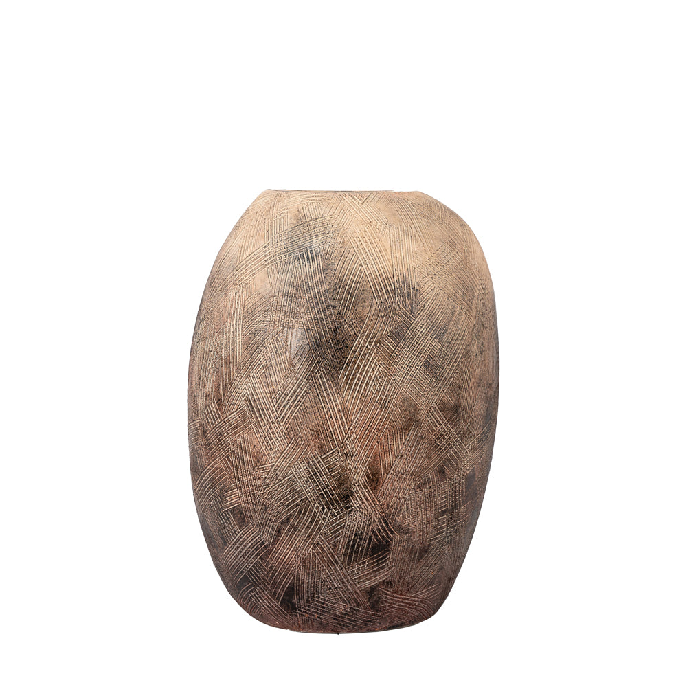 Product photograph of Gallery Interiors Terra Vase In Natural Black Large from Olivia's.