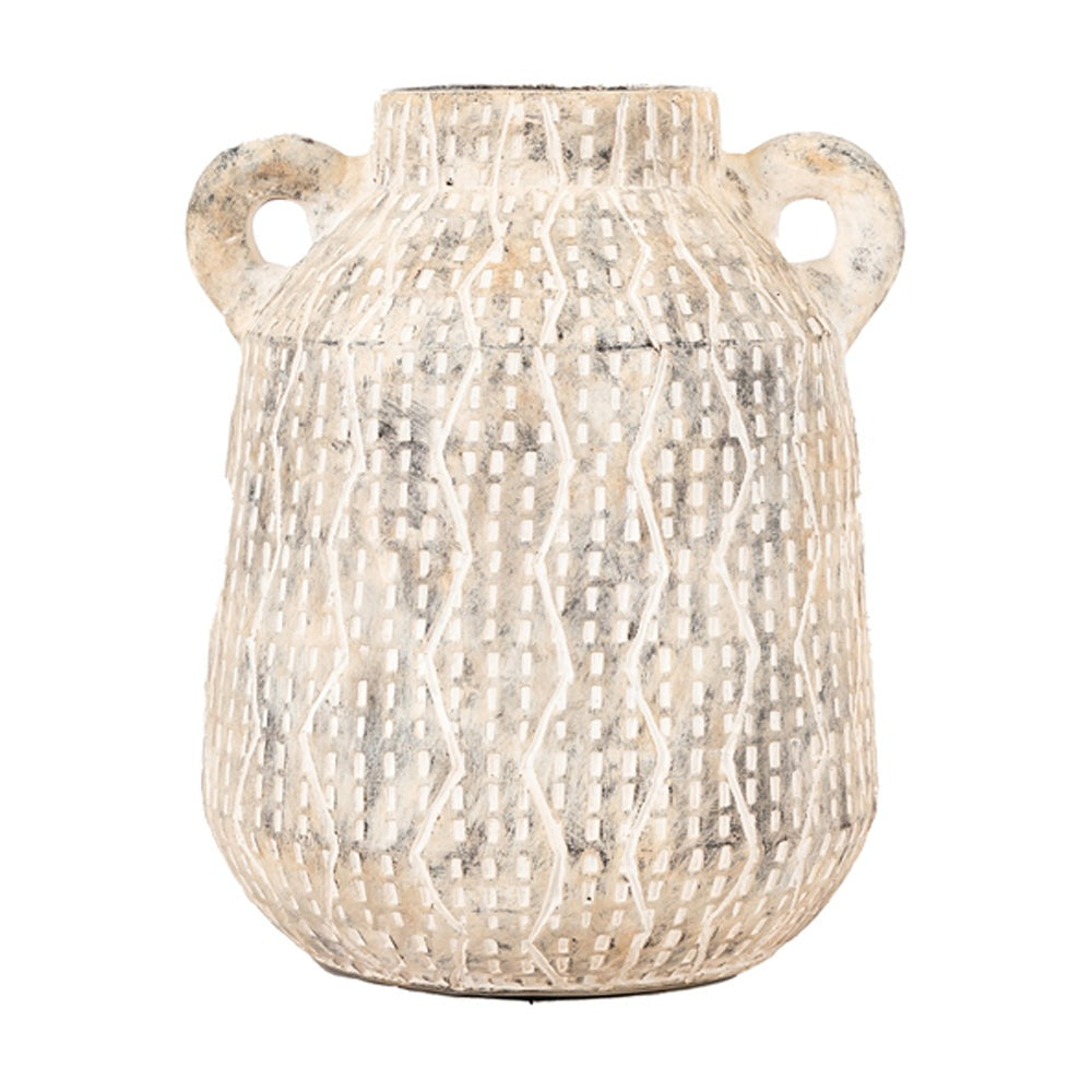 Gallery Interiors Ilar Vase In Earthy White Large