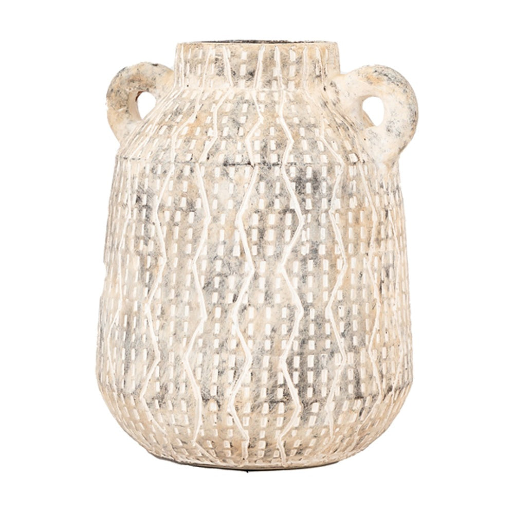 Product photograph of Gallery Interiors Ilar Vase In Earthy White Large from Olivia's.