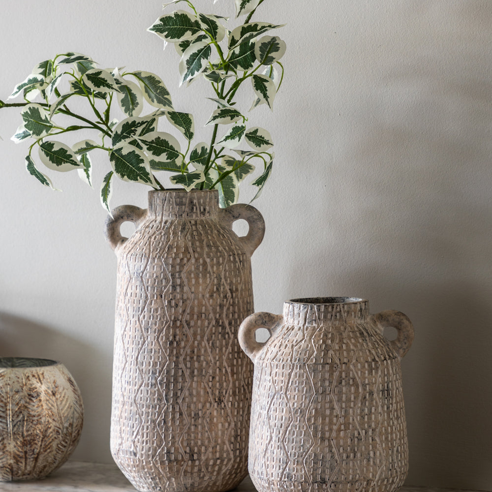 Product photograph of Gallery Interiors Ilar Vase In Earthy White Large from Olivia's.