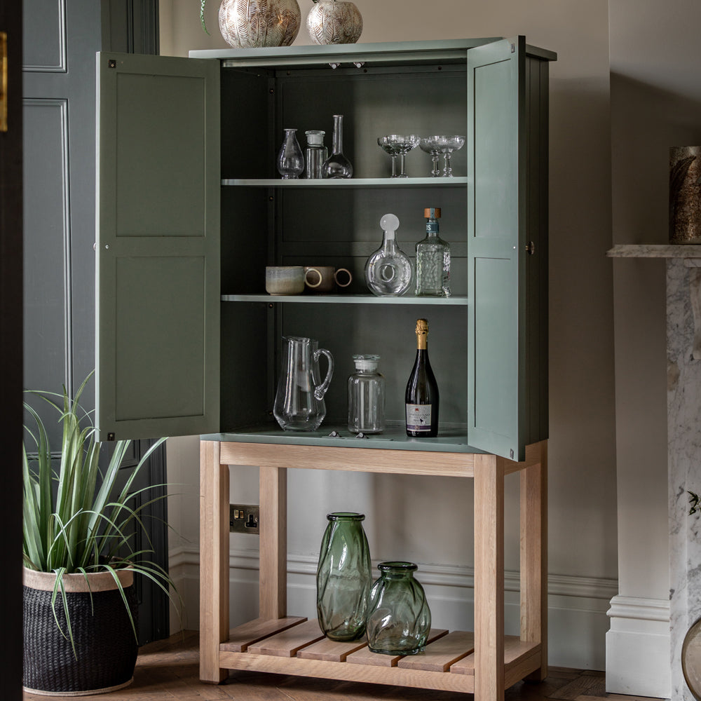 Product photograph of Gallery Interiors Sandon 2 Door Cupboard In Moss from Olivia's.