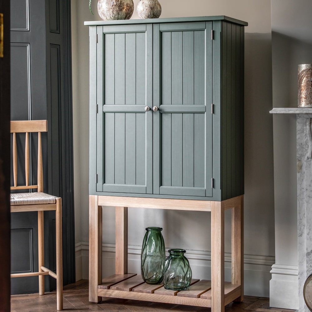 Product photograph of Gallery Interiors Sandon 2 Door Cupboard In Moss from Olivia's.