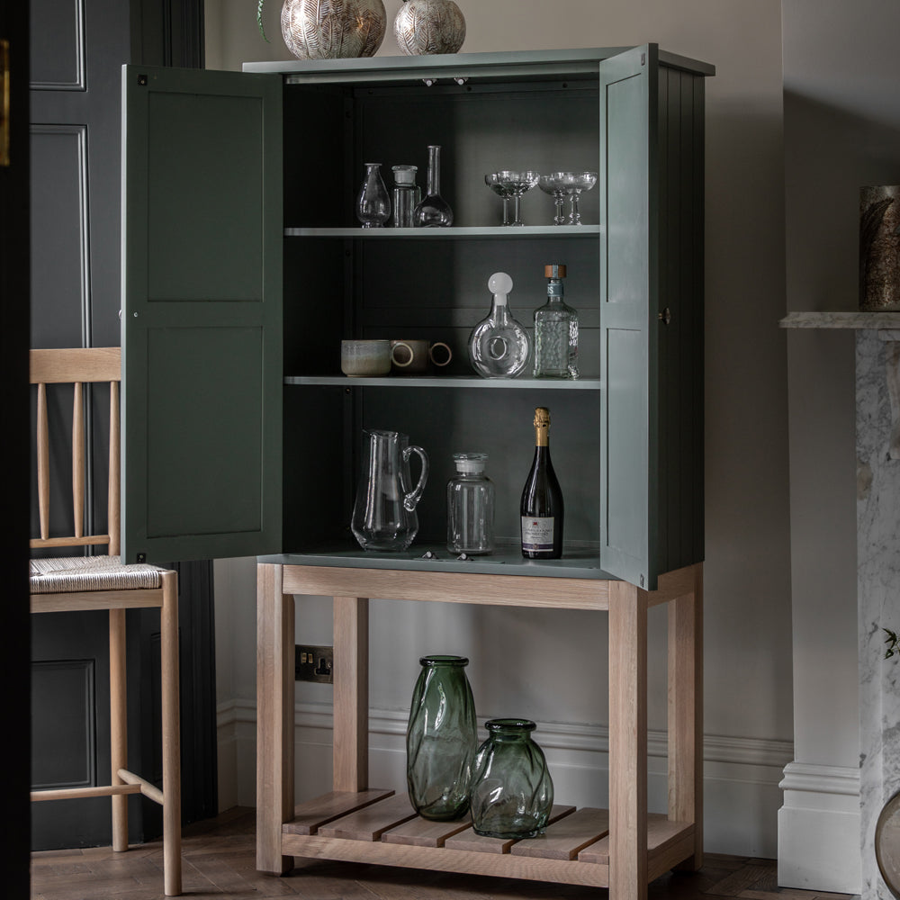 Product photograph of Gallery Interiors Sandon 2 Door Cupboard In Moss from Olivia's.