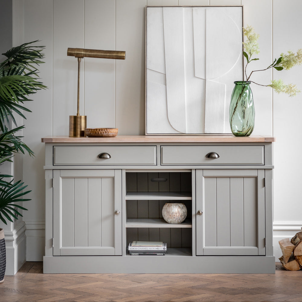 Product photograph of Gallery Interiors Sandon 2 Door 2 Drawer Sideboard In Prairie from Olivia's.